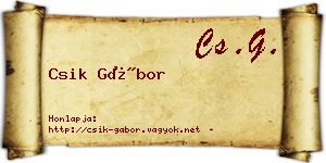 Csik Gábor névjegykártya