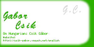 gabor csik business card